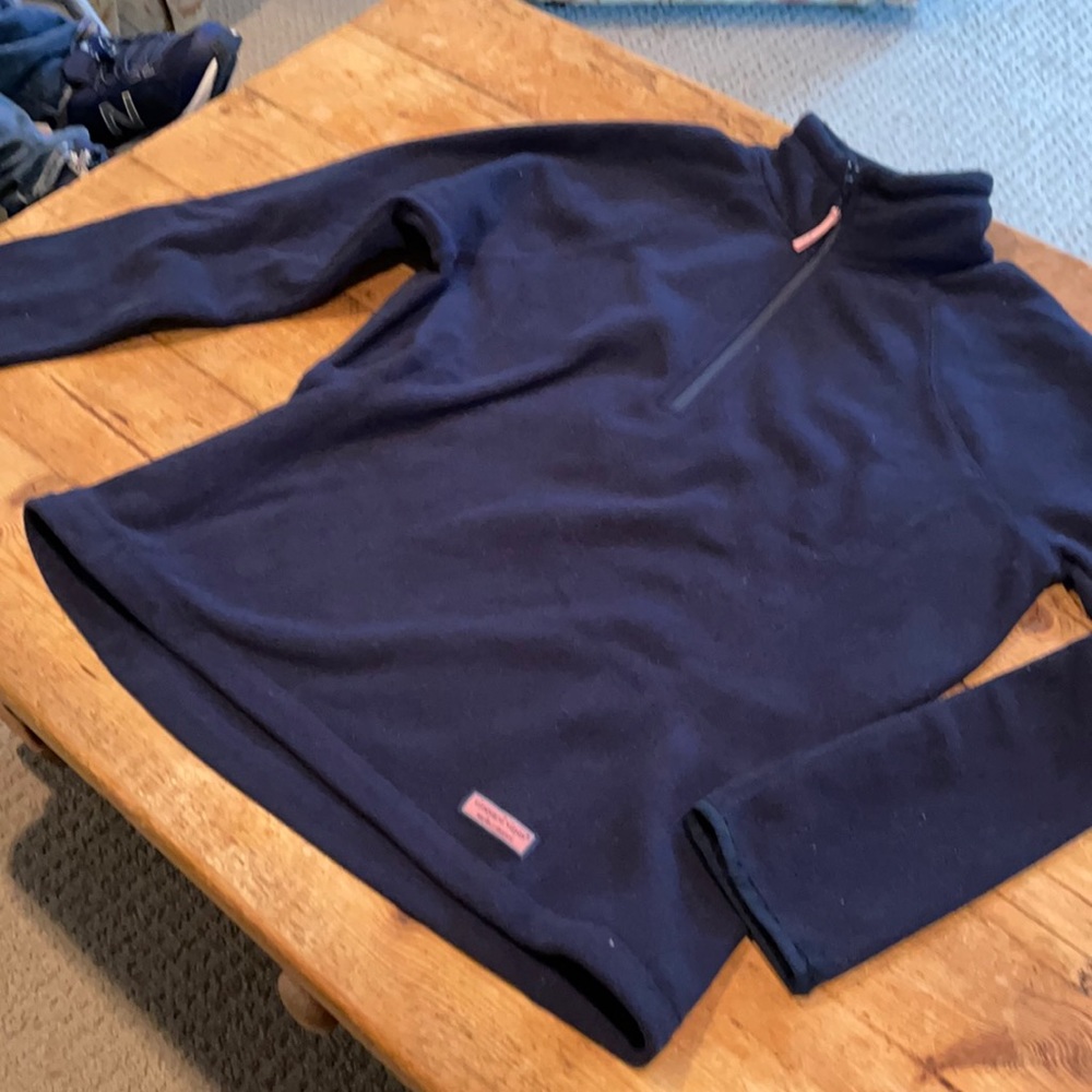 Navy vineyard vine fleece quarter zip